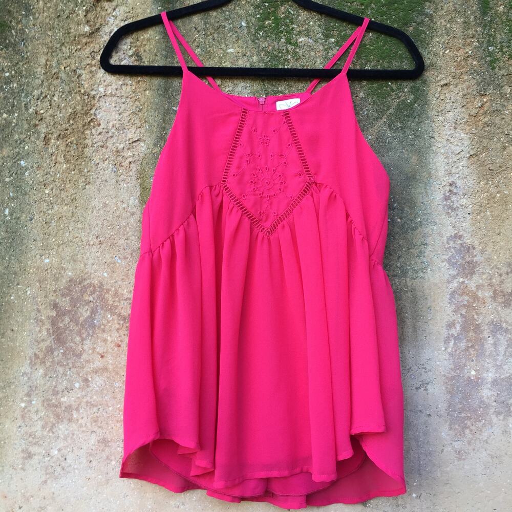 Ella Moss Anthro Flutter Tank Cami Pink Youth 16
